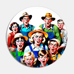 Family of stressed people from the countryside Pin