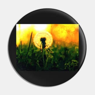 Dandelion Flower Sunset Sunrise Pin