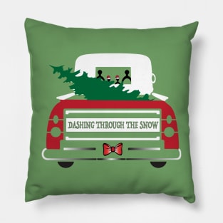 DASHING THROUGH THE SNOW CHRISTMAS TRUCK Pillow