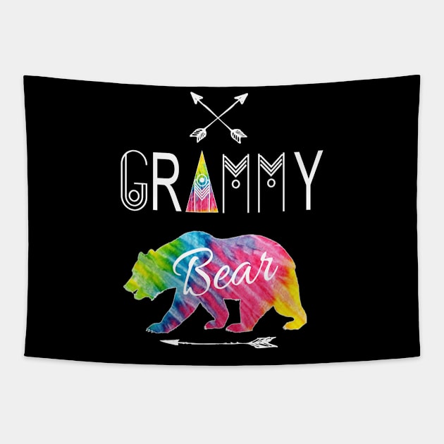 Grammy Bear Matching Family Tye Die Christmas Camping Gift Tapestry by Kimmicsts