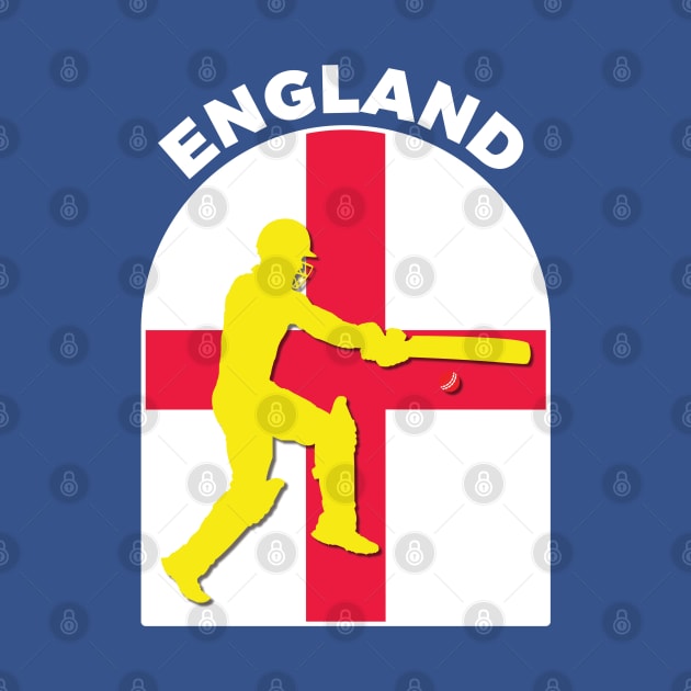 England Cricket Batsman England Flag by DPattonPD