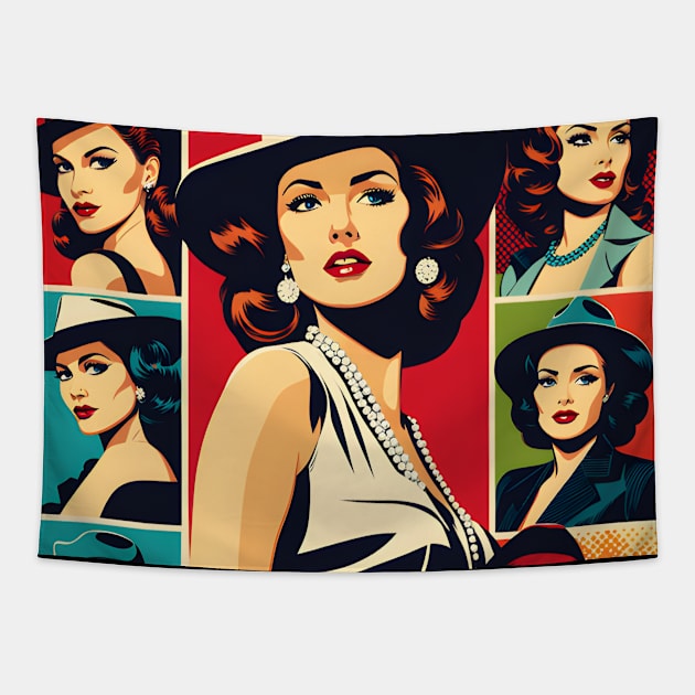 Pop Gangster Girls Tapestry by 80s Pop Night