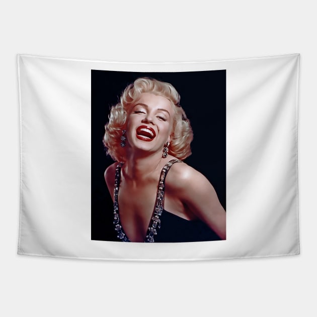 Marilyn Monroe Laughing Tapestry by VintCam