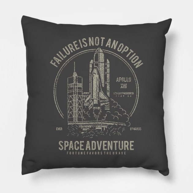 Space Adventure: Vintage Shuttle Design Pillow by Jarecrow 