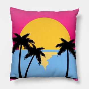 80s sunset Pillow