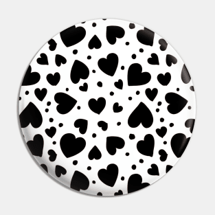 black hearts seamless pattern design print Pin