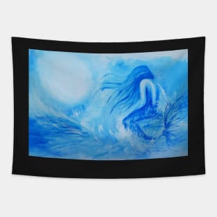 Mermaid In The Moonlight Tapestry