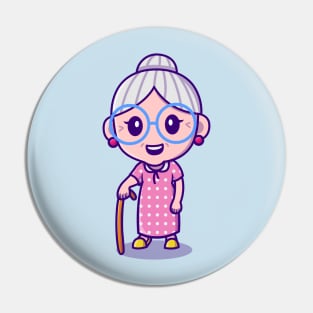 Cute Grandma Carrying Stick Pin