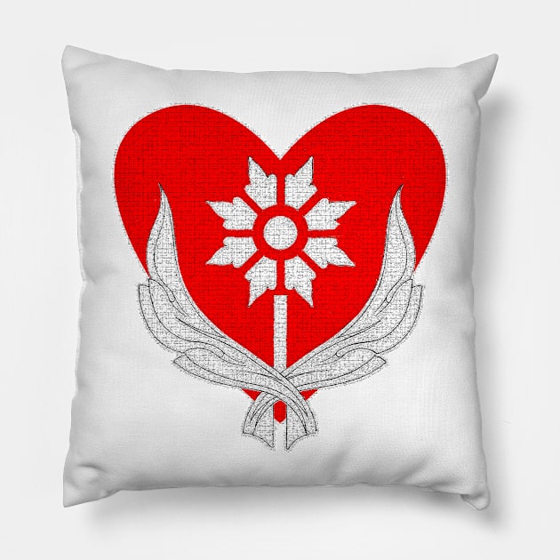 Flowers and love in the heart Pillow by Marccelus