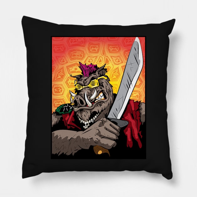 razor wielding razorback Pillow by Qspark