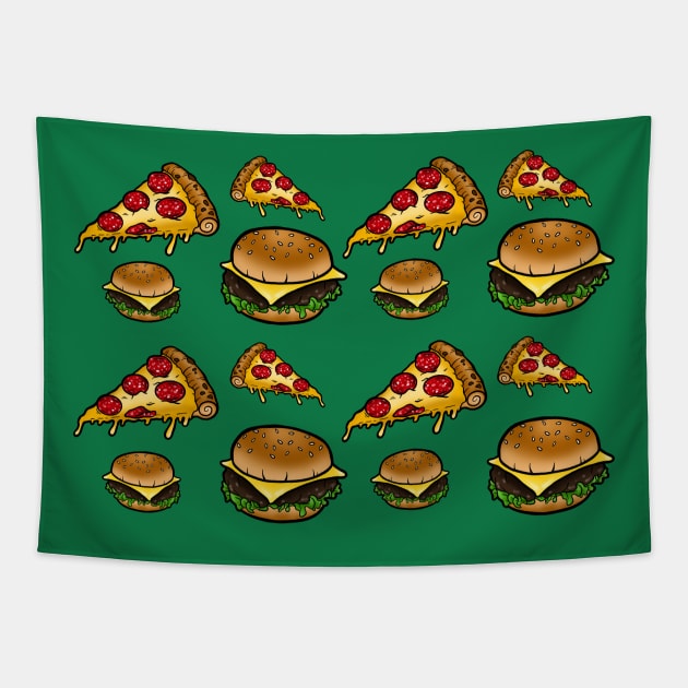 Fast Food Pattern Tapestry by ReclusiveCrafts