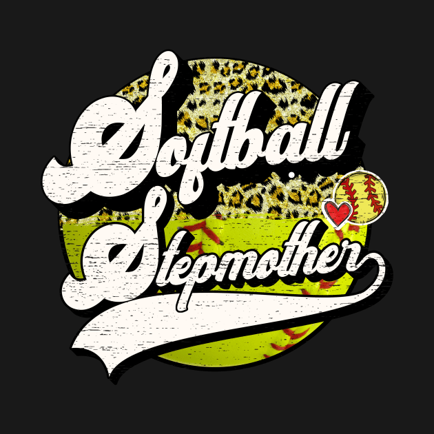 Softball Stepmother Vintage Leopard Softball Family Matching by Wonder man 