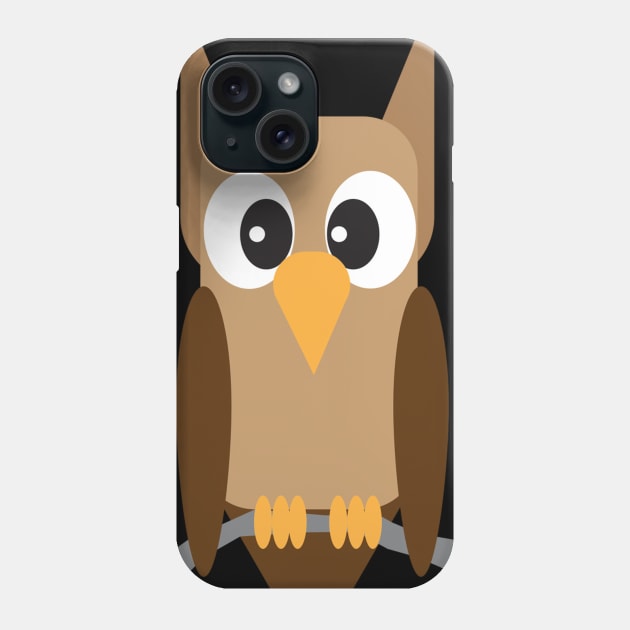 Little Brown Hoot Owl Phone Case by Turnersartandcrafts