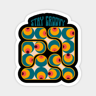 Groovy seventies circles Magnet