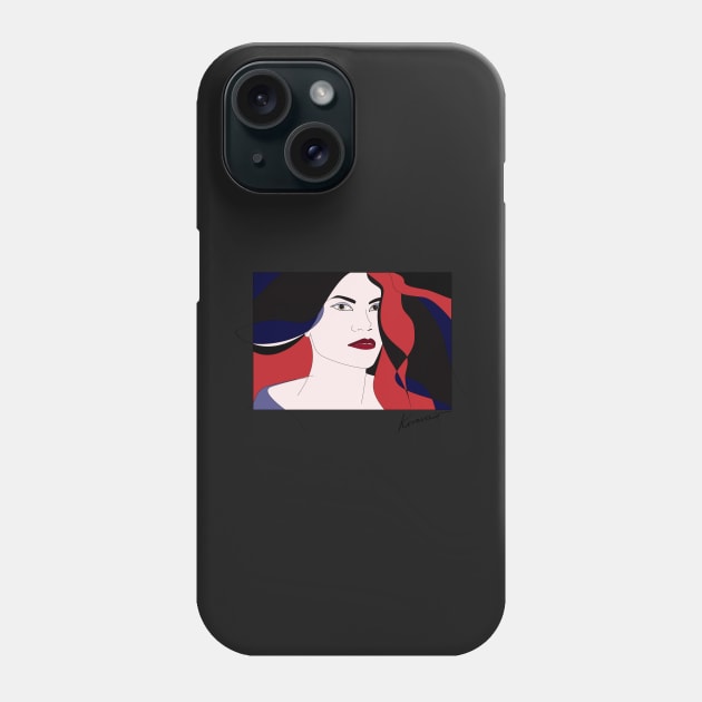 Gala #woman #girl #beauty #fineart #popart #home #decor #fashion #buyart #artprint #minimal #drawing Phone Case by Kirovair