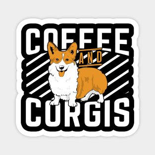 Coffee And Corgis Dog Lover Mom Dad Gift Magnet