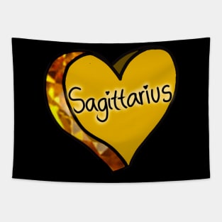 Sagittarius Yellow Topaz Love Heart Tapestry