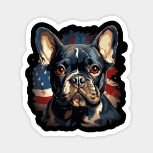 Patriotic French Bulldog Magnet