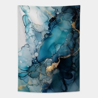 Aqua Splash - Abstract Alcohol Ink Art Tapestry