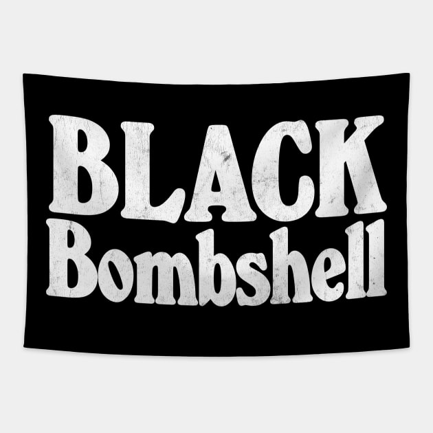 Black Bombshell //// Retro Typography Design Tapestry by DankFutura