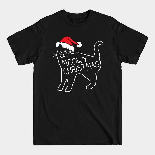 Discover Meowy Christmas Santa Hat Shirt - Holiday Clothing - T-Shirt