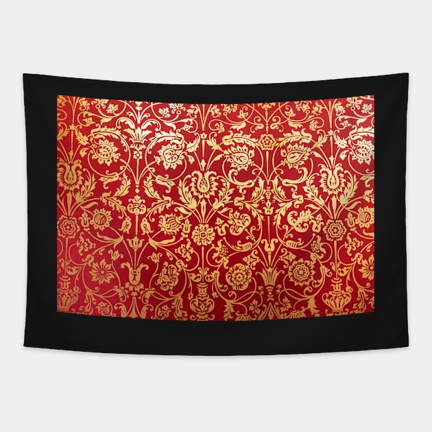 Russian style floral seamless pattern Tapestry by mitzobs