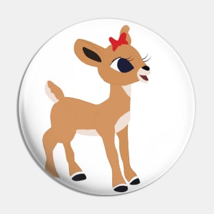 Classic Christmas Clarice the Reindeer © GraphicLoveShop Pin