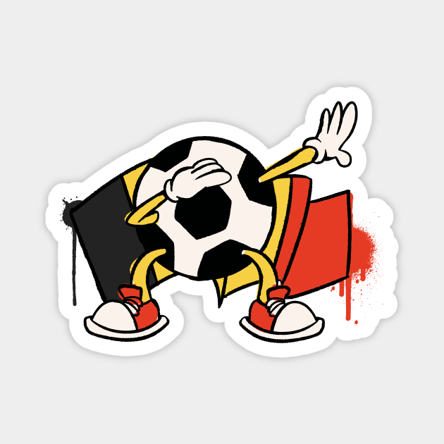 Dabbing Soccer Ball Cartoon Belgium Belgian Flag Football Magnet by Now Boarding