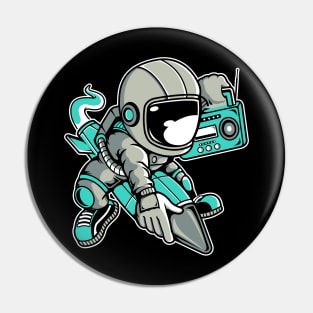 Astronaut Rocket Pin