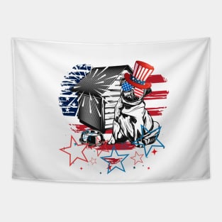 Funny 4th Of July 2021 Fourth Of July For Men's And Women's For 4th Of July Dog Lovers Tapestry