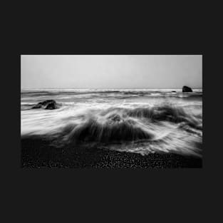 Angry Ocean in Black and White T-Shirt