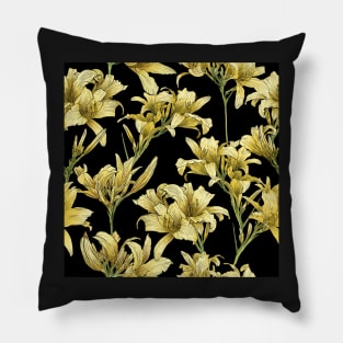 Daylily on black Pillow