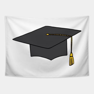 Golden Yellow Tassel Graduation Cap Tapestry