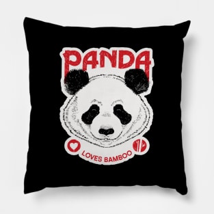 Panda Loves Bamboo Pillow