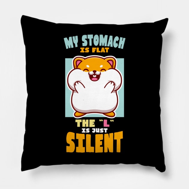 Flat Stomach Cute Hamster Pillow by crimsonshirt