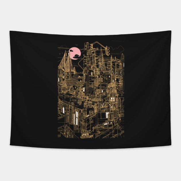 San Francisco (night) Tapestry by davidbushell82