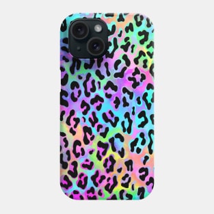 Leopard Print Pastel Rainbow Face Mask Phone Case