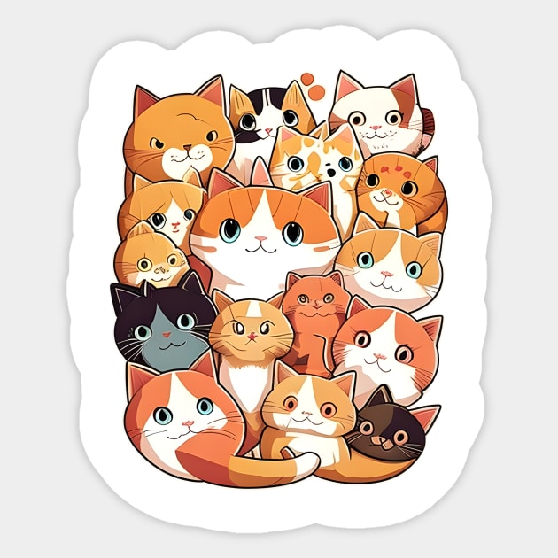 Cute Stupid Cats - Cat Lover Funny - Cat - Sticker