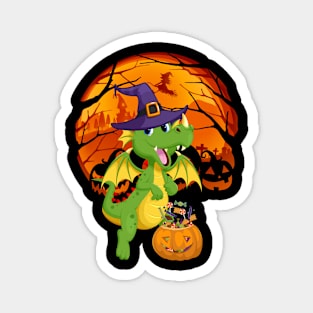 Dragon pumpkin witch Magnet