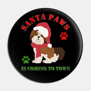 Santa Paws Is Coming To Town, Santa Clause Is Coming To Town, Christmas, Xmas, Presents, Dog Christmas, Dog Xmas, Funny Animal Christmas, Pin