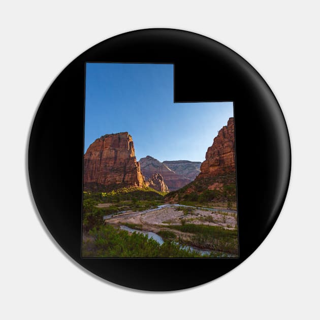 Utah State Outline (Zion National Park Angel's Landing) Pin by gorff