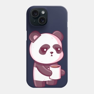 Cute panda drinking coffee Phone Case