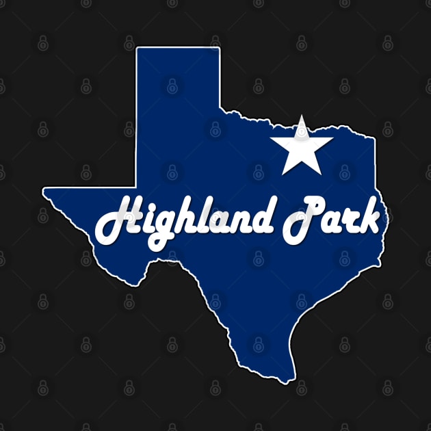 Highland Park Texas Lone Star State Map TX City Navy Blue by Sports Stars ⭐⭐⭐⭐⭐