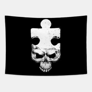 Skull Puzzle Philosopher Tapestry