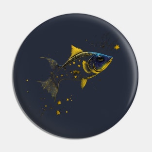 Abstract fish painting Pin