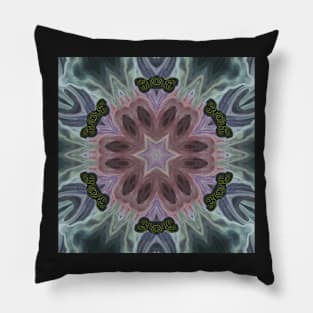 Abstract Sci-fi bio-tech Kaleidoscope pattern (Seamless) 4 Pillow