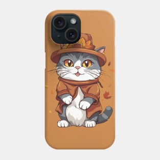 Thanksgiving Cat Pilgrim Phone Case