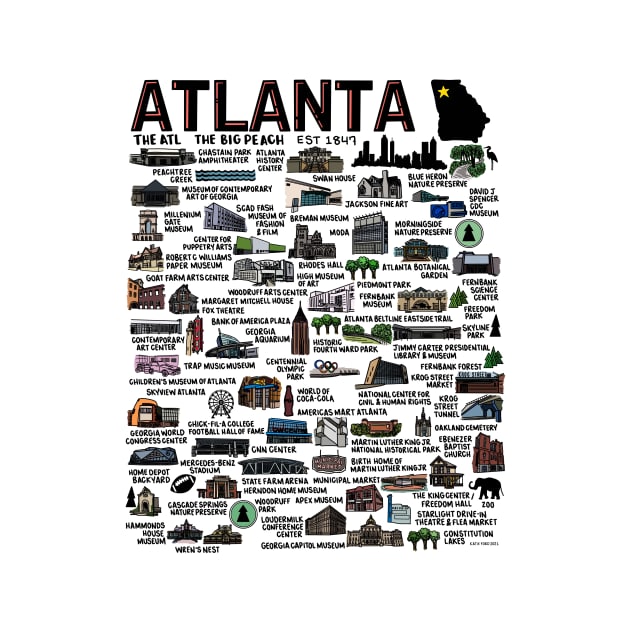 Atlanta Map by fiberandgloss