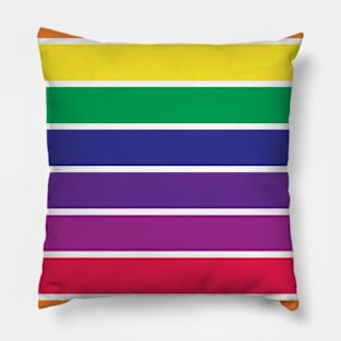 Rainbow Stripes Pattern Pillow