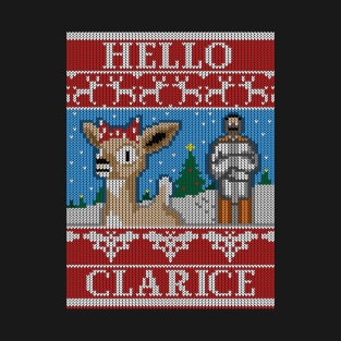 Hello Clarice - Christmas Ugly Sweater - Rudolf / Silence of the Lambs Mashup T-Shirt